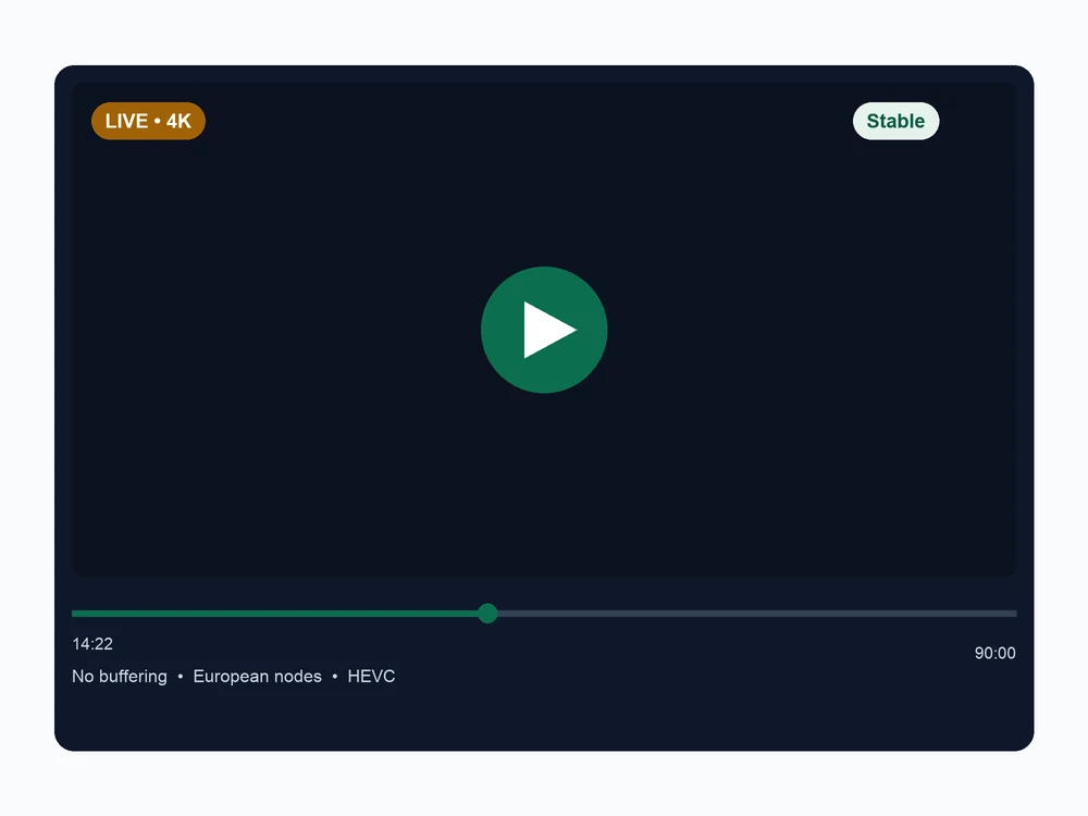 IPTV stream running smoothly on a device during a free trial in Ireland